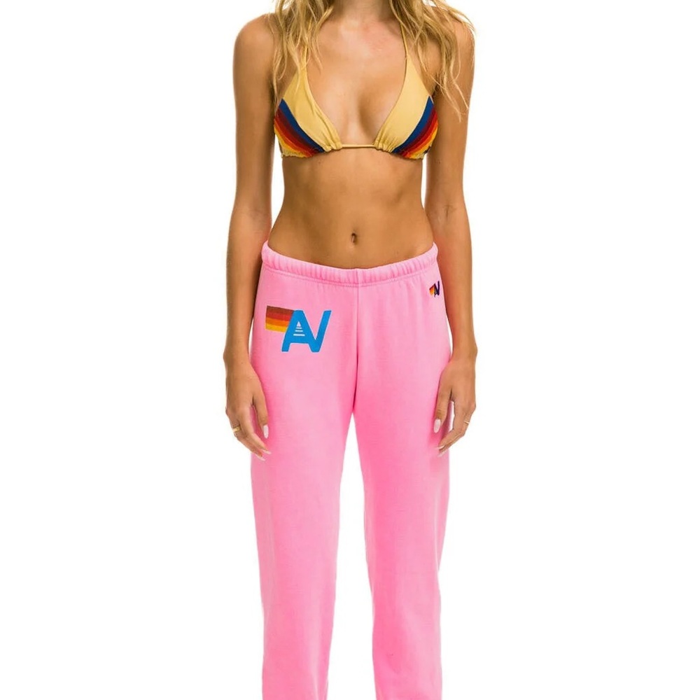Aviator Nation Logo Neon Pink Sweatpants
